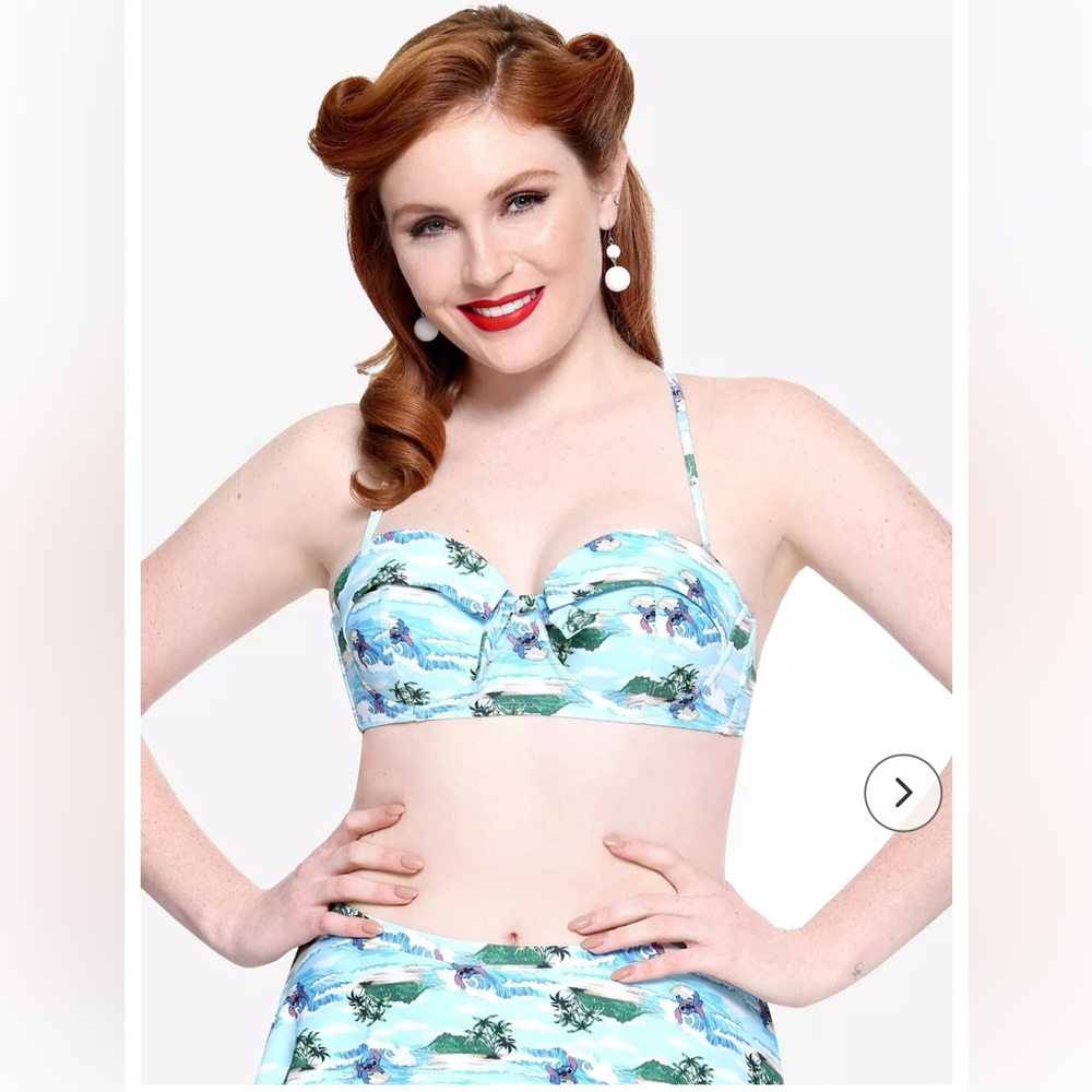 Hot Top Lilo and Stitch Retro Swim Top Sz L